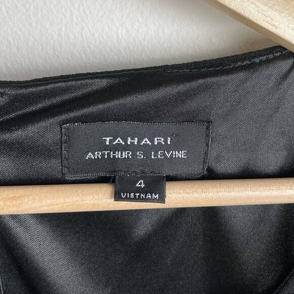 90s Vintage Bow Detail Mini Dress Black Size 4 Party Coquette 3/4 Sleeve LBD - Picture 6 of 8